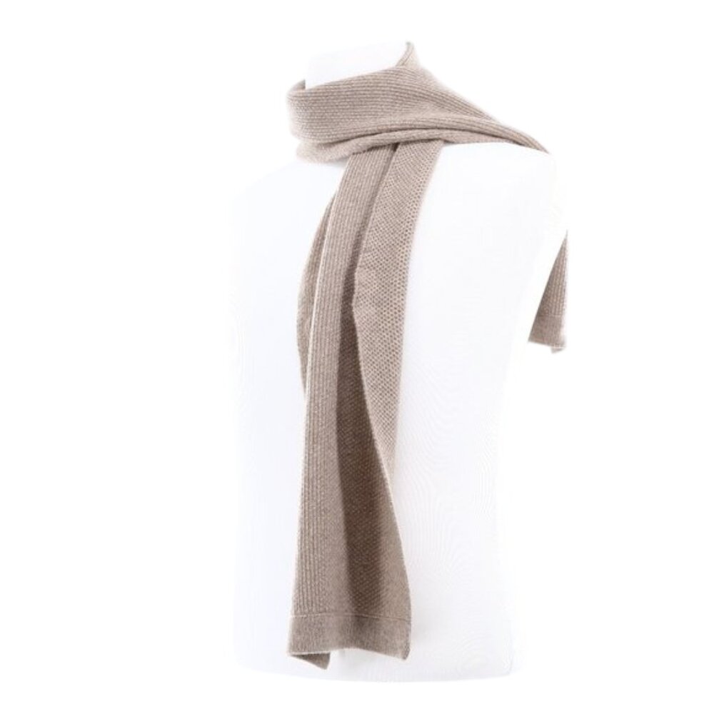 Portolano Nile Brown Beige Cashmere Knit Ladies Scarf - Retail $211 - NWT
